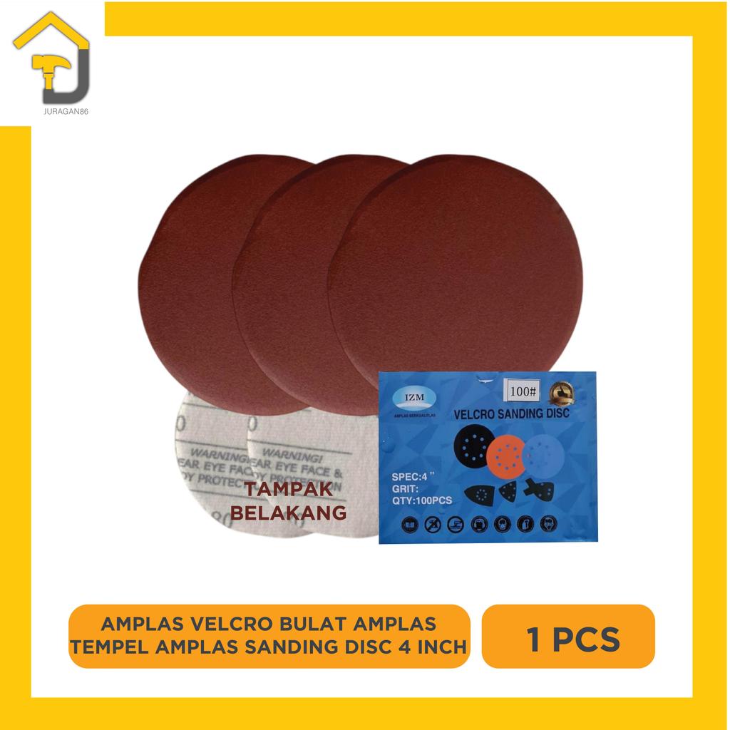 Amplas Bulat Velcro / Amplas Tempel Bulat / Amplas Sanding Disc 4 inch GRIT 400