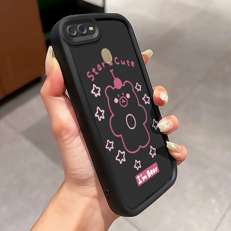 Casing Hp OPPO A7 OPPO A5s OPPO A12 OPPO A12S A11k Case Apple Teddy Bear Minimalist Kasing silikon C