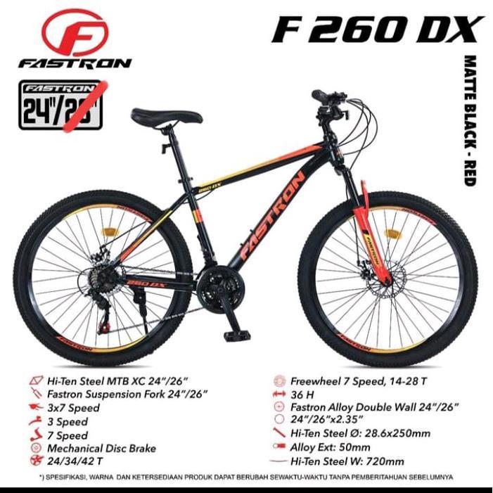 sepeda mtb fastron 260DX 24inci - merah