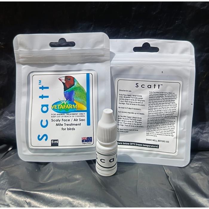 Vetafarm Scatt 5 Ml Obat Kutu Tetes Import Burung Merpati Kicau Macau Ready