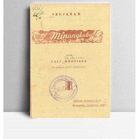 Sedjarah Minangkabau. Mutiara. 1946. KT. Dali Moetiara