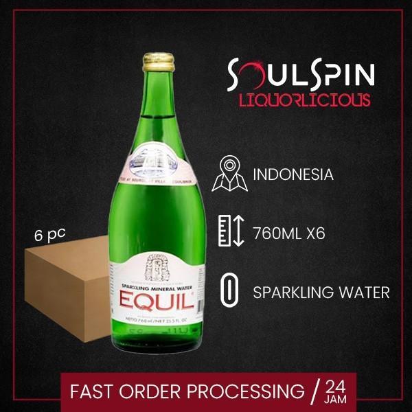 Equil Sparkling Mineral Water 760Ml [ Dus Isi 6 Botol ] Jne Cargo Termasuk Packing Kayu