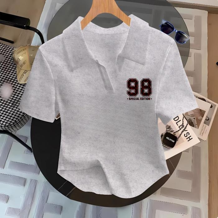 Kaos Crop Top Polo Shirt Wanita/Crop Top Polos/Kaos Wanita/T-shirt Kerah Polos//Kaos Crop Top Baju