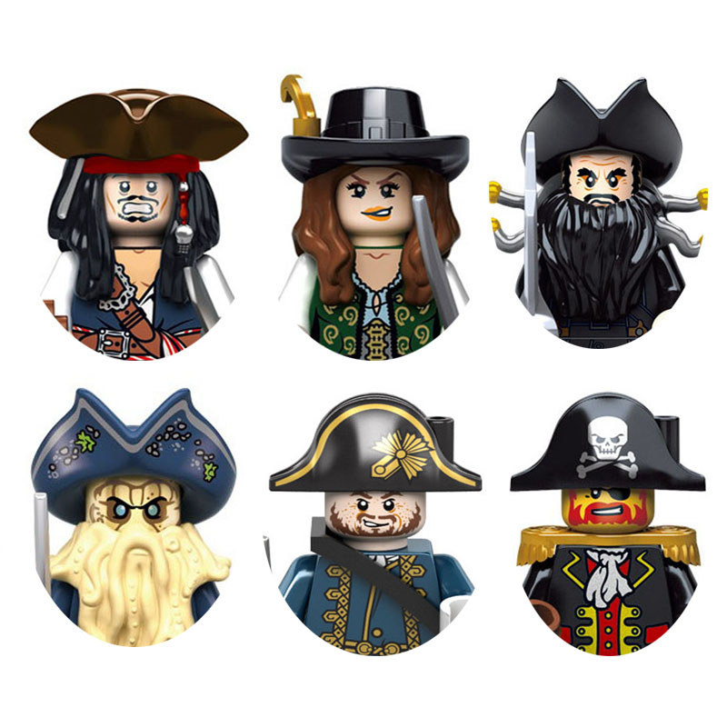 Pirates Of The Caribbean Captain Jack Jones Davy Jones Blackbeard Figure Construction Bricks