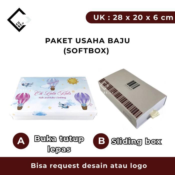 PAKET USAHA BOX BAJU / PACKAGING / SOFT BOX / KOTAK BAJU / BUKA TUTUP LEPAS / SLIDING BOX UK.