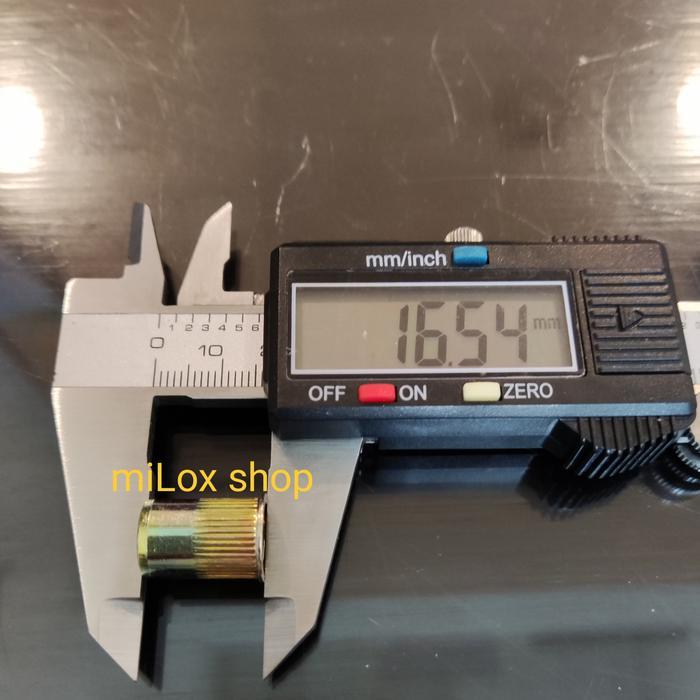 Rivet Nut M8 Besi Kuning Bibir Tipis Isi 100 Pcs