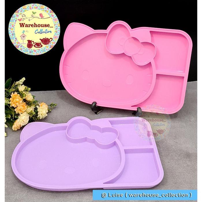 Piring plastik baby segi Dessert Plate 12" inch hello kitty / piring hello kitty technoplast