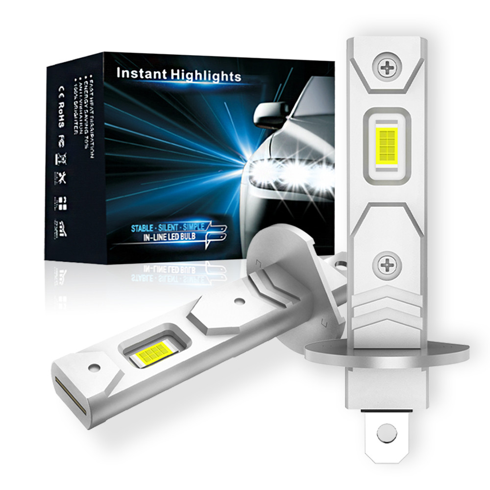 2Pcs 30000LM H1 H3 LED Headlight Bulb Mini H1 Led Lamp 100W CSP for Car Headlamp Fanless Light Auto