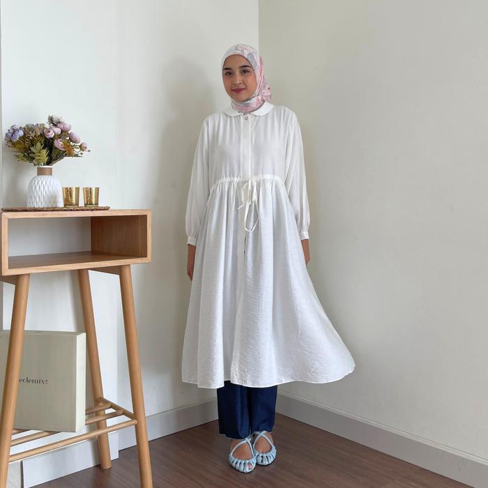 Eclemix Midi Dress Namuu Gamis Muslim Wanita Kancing Depan