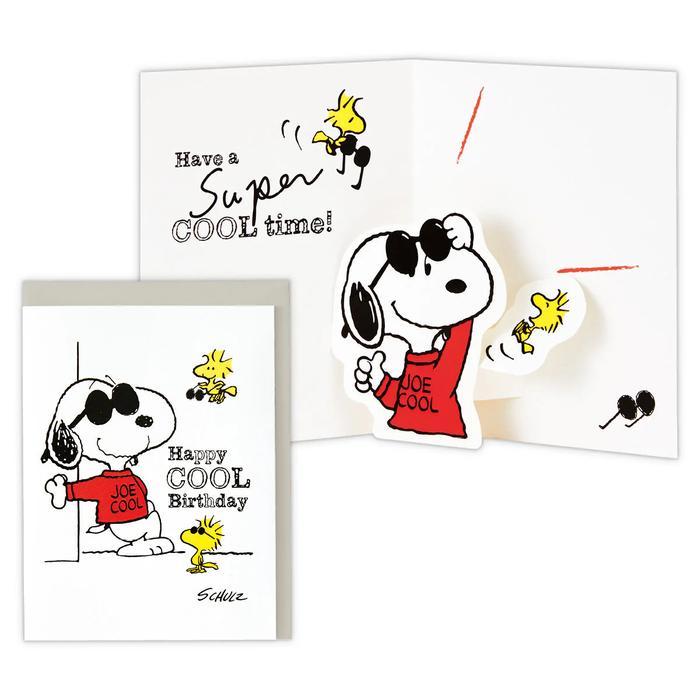 GREETING CARD- HALLMARK -PEANUTS- SNOOPY JOE COOL- BIRTHDAY CARD- 3D- JP