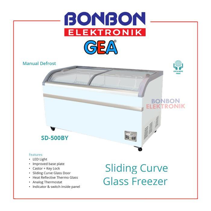 ORIGINAL GEA Sliding Curve Glass Freezer SD-500 / SD500 500L Ready stock