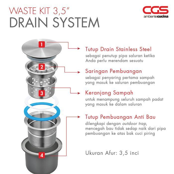 Kitchen Sink Bak Cuci Dapur Granit 2 Lubang CGS MARBELLA COSTA Rockgranite Sink - Undermount