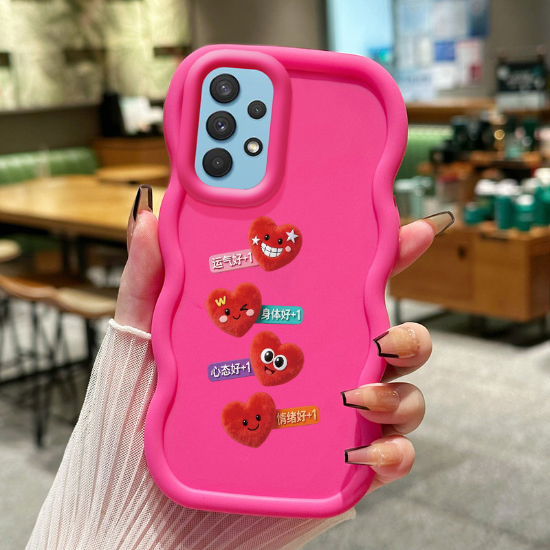 Casing Untuk Samsung A32 A31 A33 5G Case Casing Ekspresi cinta bulu pola HP Cesing lunak Silikon Sof