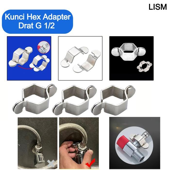 Kunci Instalasi Fitting Selang Air Water Heater Adapter Drat G 1/2