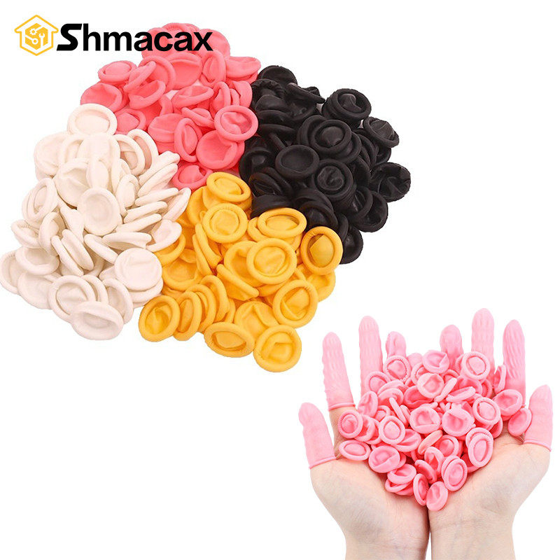 150Pcs/bag Disposable Finger Cots Latex Rubber Finger Cots Nail Art Tool Finger Gloves Fingertips