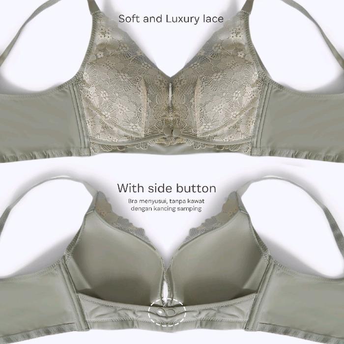 Murah Promo FIORI Bra Menyusui PAOLINA Light Green Bra Tanpa Kawat Tanpa Busa Bra Menyusui Bukaan