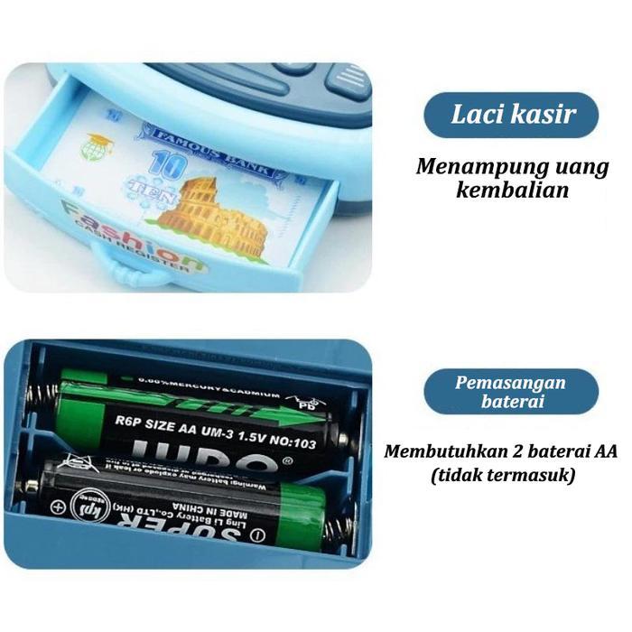 Mesin Kasir Mainan Simulasi Supermarket Mesin Kasir Belanja Mainan Cashier Machine Toys Mainan Anak