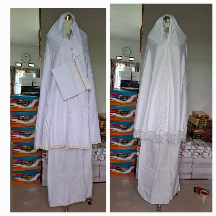 mukena putih renda