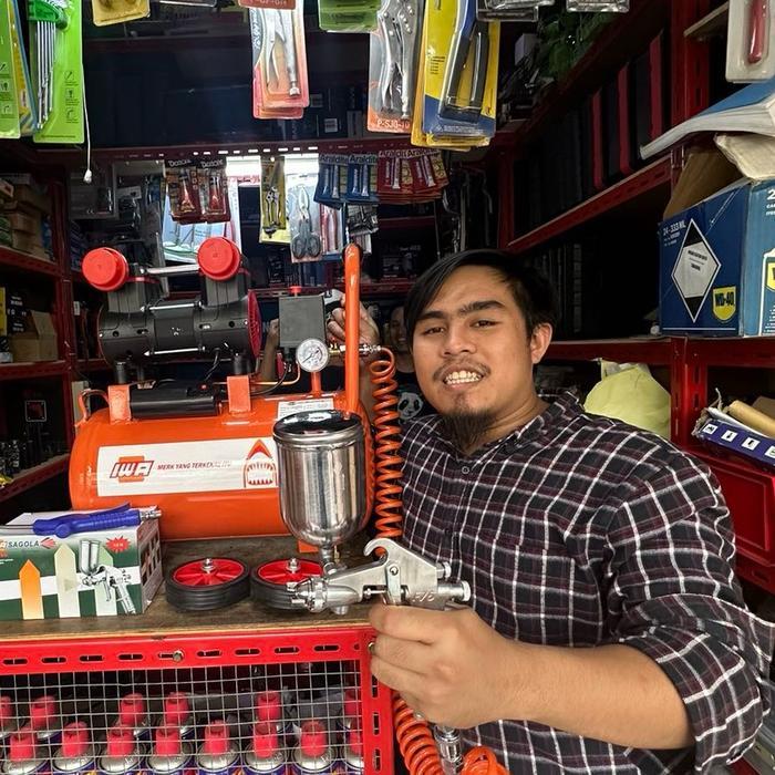 Gudang Jatek Mesin Kompresor Angin Oiles Silent 1 HP 25 Liter Untuk Isi Angin Dan Cat - STANDART