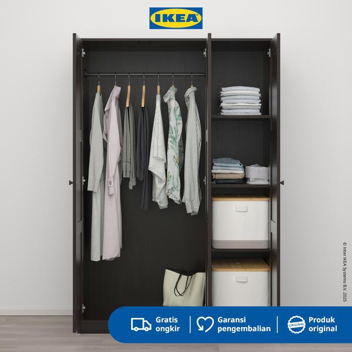 IKEA RAKKESTAD Lemari Pakaian 3 Pintu Minimalis Hitam 117x176 cm Furniture