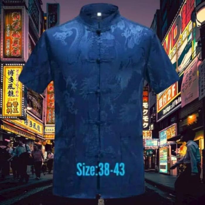 Atasan Cheongsam Pria Lengan Pendek
