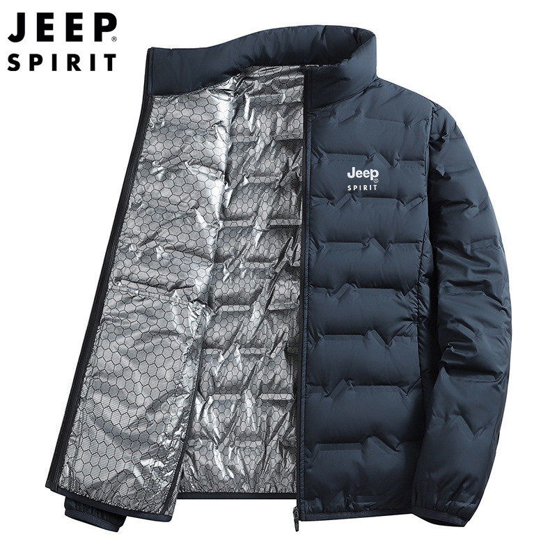 Jeep Spirit Jacket Padding Autumn/winter Men's Graphene Warming Leisure Stand Collar Leisure