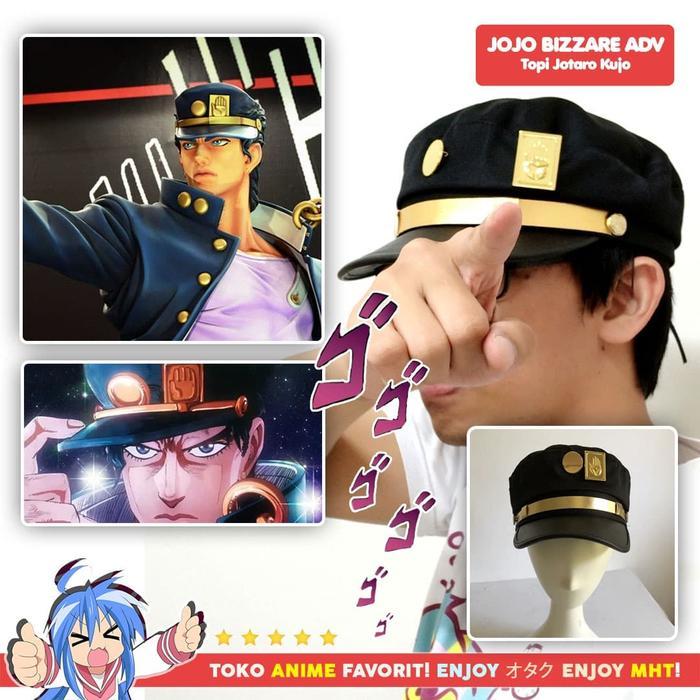 Ready Topi Anime Jojo's Bizarre Adventure Jotaro Kujou Army Military Cosplay