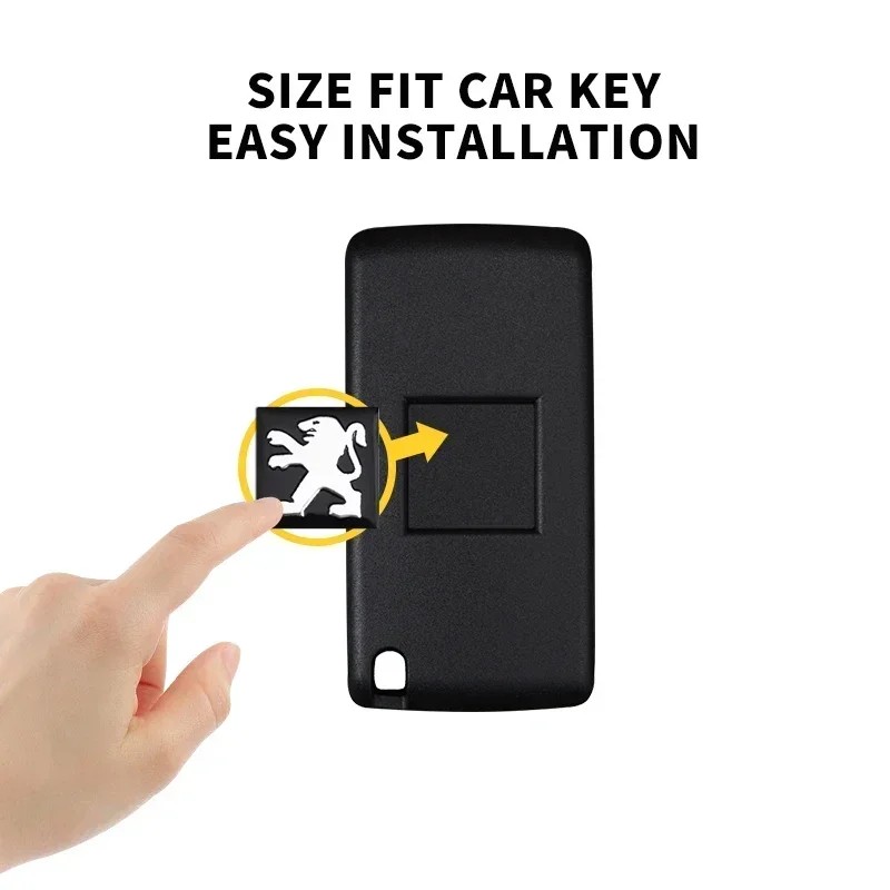 10Pcs 16mm Original Car Key Sticker Square Shell Emblem Symbol Auto Repalcement Logo For Peugeot 207