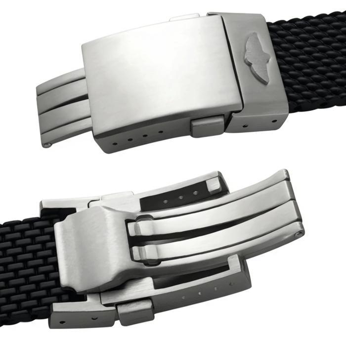 Tali Jam Tangan 24 MM CTS Replacement Mest Strap Rubber Breitling Divers 8131.24