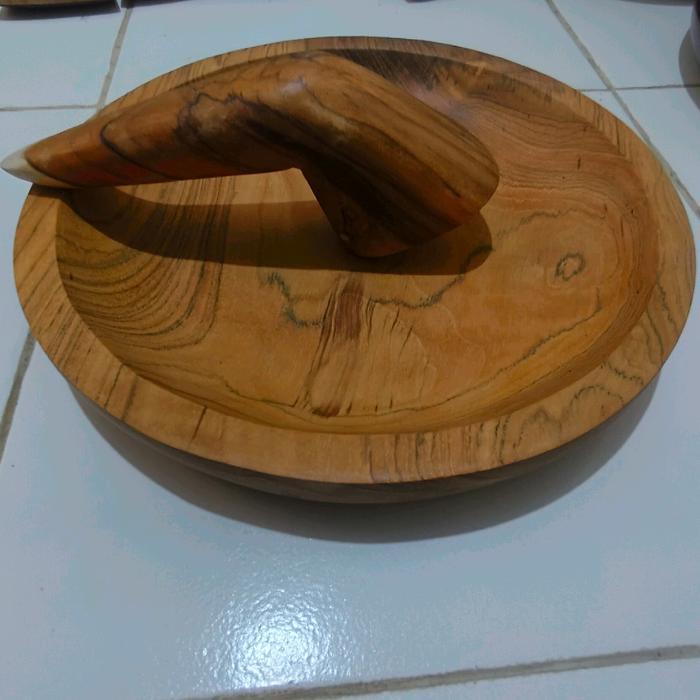 Satu set cobek kayu jati 25cm,cobek dan ulek kayu jati,cobek kayu jati 25cm,cobek kayu jati