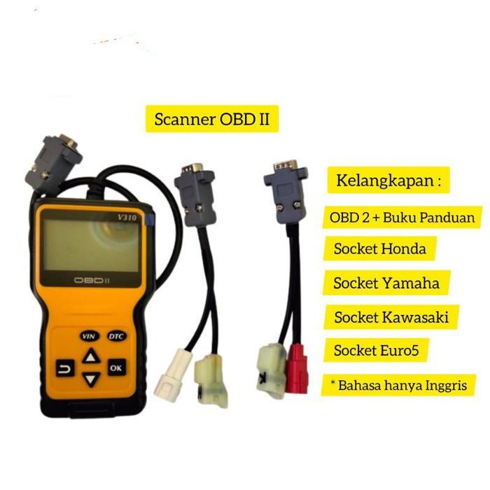 Scanner OBD2 untuk motor injeksi Honda Yamaha Kawasaki Scanner OBD 2 REMAP ECCU Cek kode kerusakan