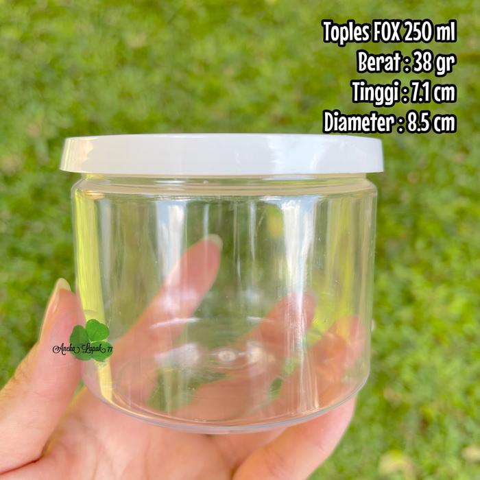 Toples FOX 250 ml jar plastik tebal kue kering puding makanan