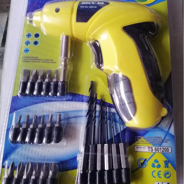 Screw driver cordless 4,8v / bor skerup cordless merk sky 15