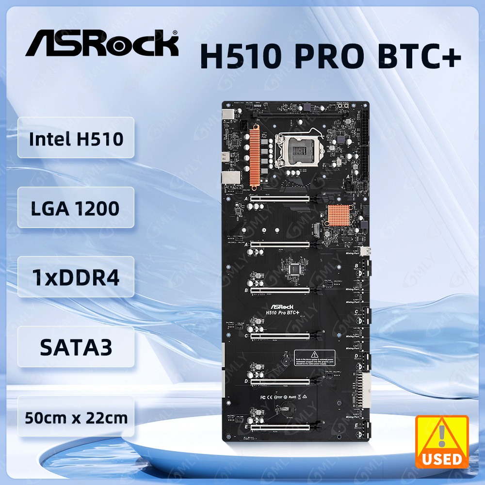 Asrock H510 Pro Btc+ Ng Motherboard Lga1200 Intel H510 Ddr4 32Gb Port M.2 For I3-10105F I5-11600Kf