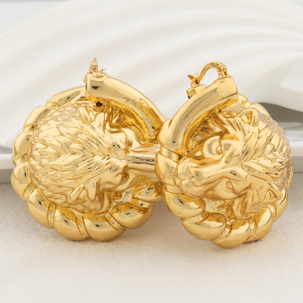 Gold Color Earrings for Women Jewelry Fashion Dubai Africa Bold Earrings Daily Wear Luxury Party