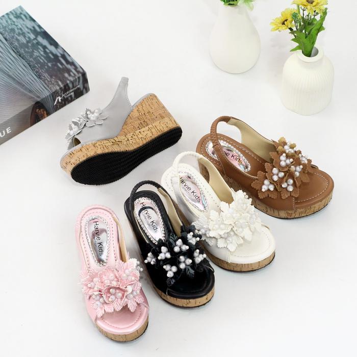 Carvil Kiddo Shoes - Sandal Anak Perempuan Wedges Tali Sampan Motif Mute - Pam Fashion