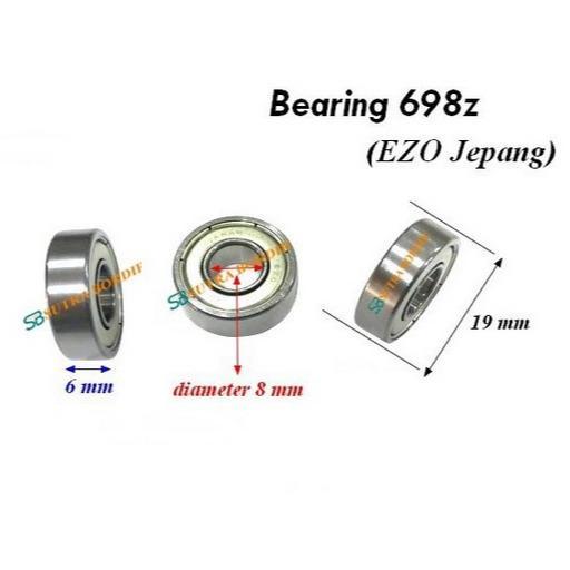 Bearing 698Z Jepang Ezo Ball Bearing 698Zz Ezo Japan Bearing 698Z Jepang Precision Ball Bearing 698Z