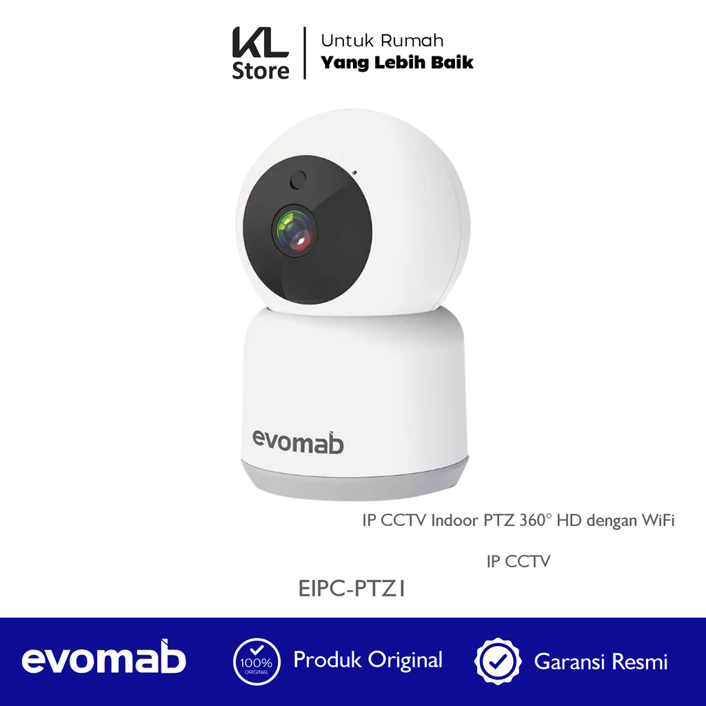 EVOMAB  IP CCTV/EIPC-PTZ1/IP CCTV Indoor PTZ 360° HD dengan WiFi
