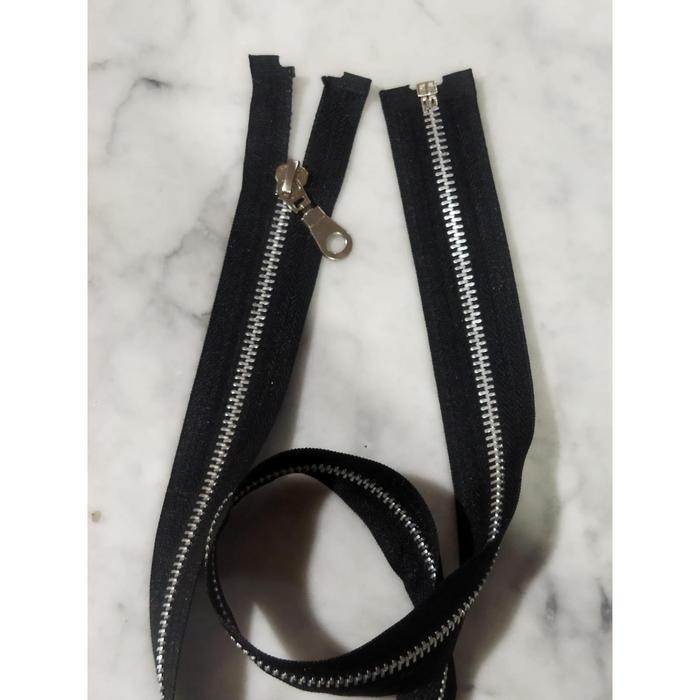 Resleting Jaket LION Besi Silver Nikel 70 Cm