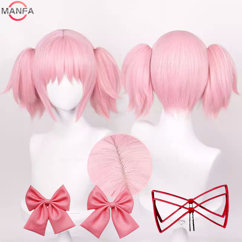 Madoka Kaname Cosplay Wigs 30Cm Clip Ponytails Kaname Madoka Anime Wig Cosplay Heat Resistant