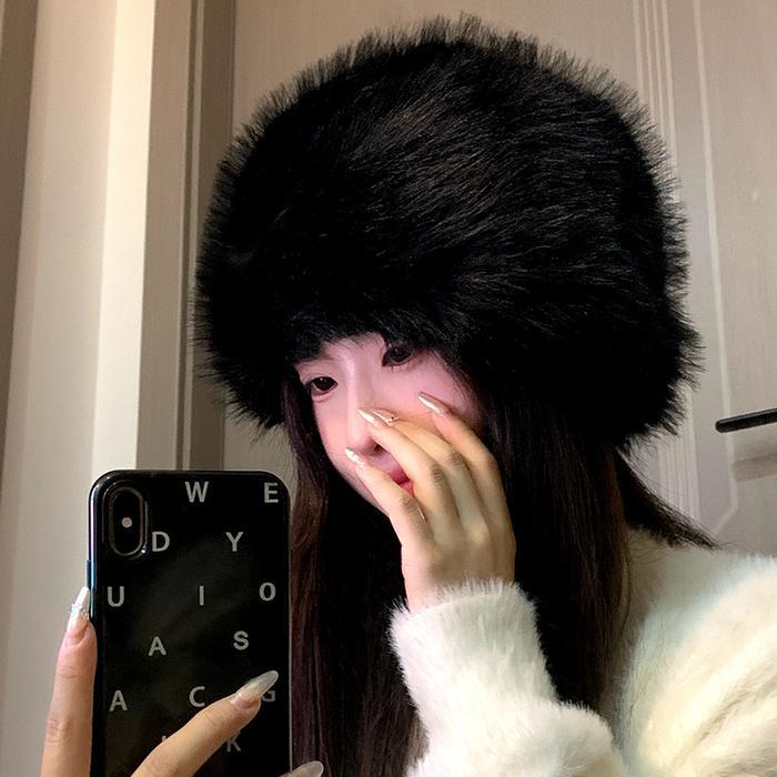 Topi Winter Fur Bulu2 Rusia Musim Dingin / Topi Ushanka Rusia / Topi Bulu Halus Full Menutupi Kepala