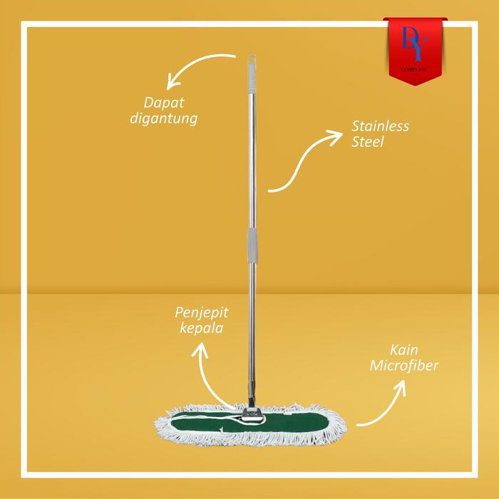Lobby Duster Full Set Sapu Lobby Tangkai Mop Pel Granit Marmer Dll Lobby Lantai Kain Pel Apartemen