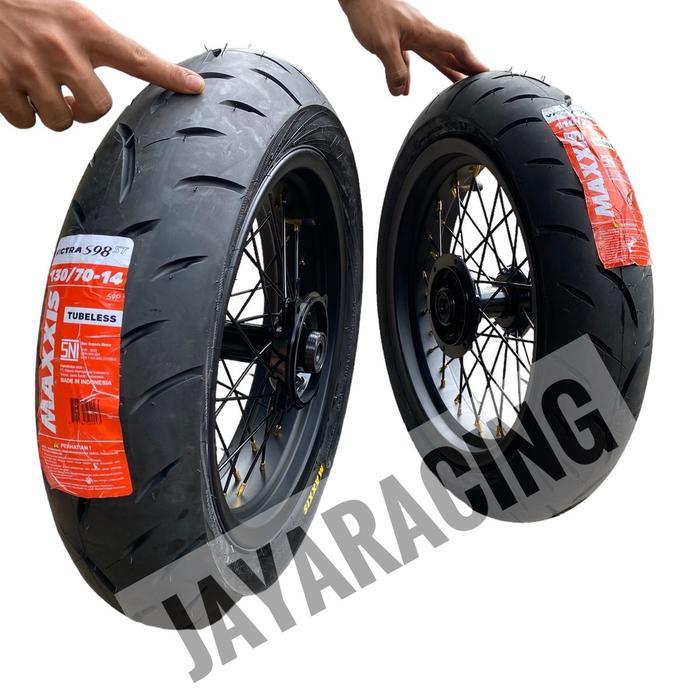 Velg supermoto Ring 14 Lebar 350 300 250 BAN TUBLES KLX DT DTRACKER CRF WR SIAP PAKAI - klx 150, 350
