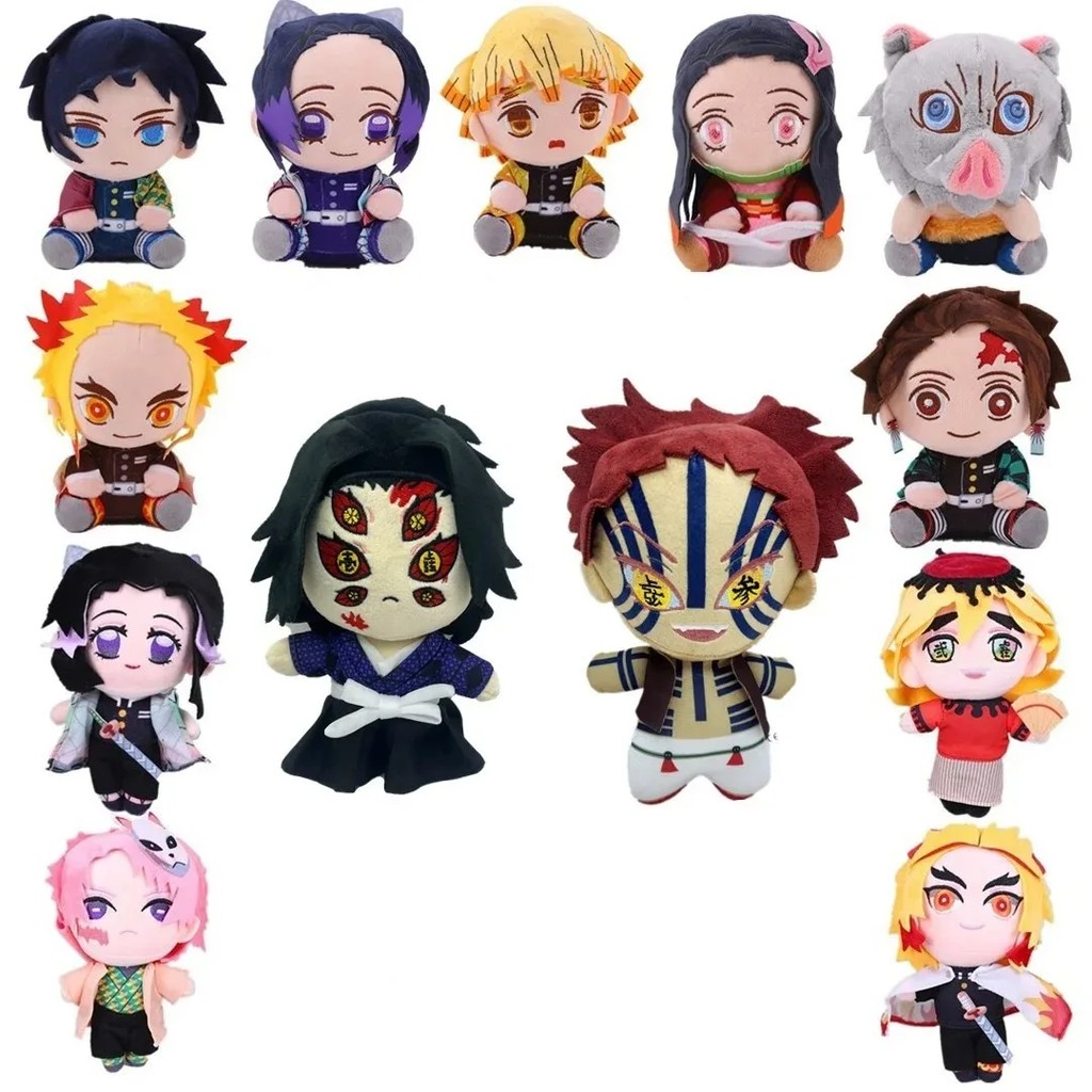 Kuromi 22Cm Demon Slayer Anime Character Toys Q-Version Doll Kamado Tanjirou Kokushibo Kamado Nezuko