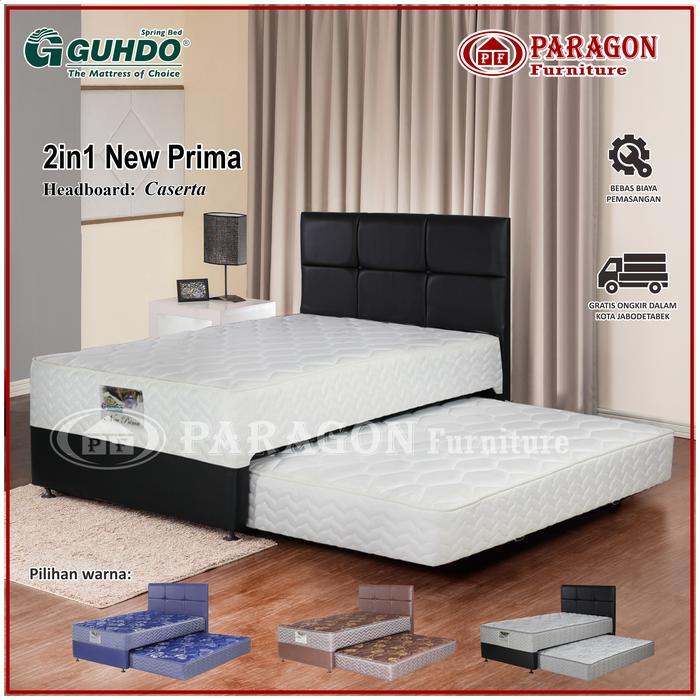 Guhdo Spring bed 2in1 New Prima Mix Size 90 100 120 140 160 180x200 HB Caserta Set - Kasur sorong sp