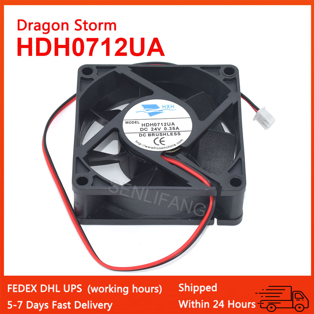 Diskon New For HXH 7CM Fan HDH0712UA DC24V 70x70x25MM 0.35A 2Wires Cooling