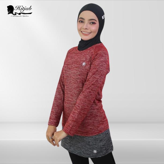 Baju Olahraga Wanita Tangan Panjang Sport Lari Jogging Yoga Fitness Sepeda Wanita Muslim Sporty