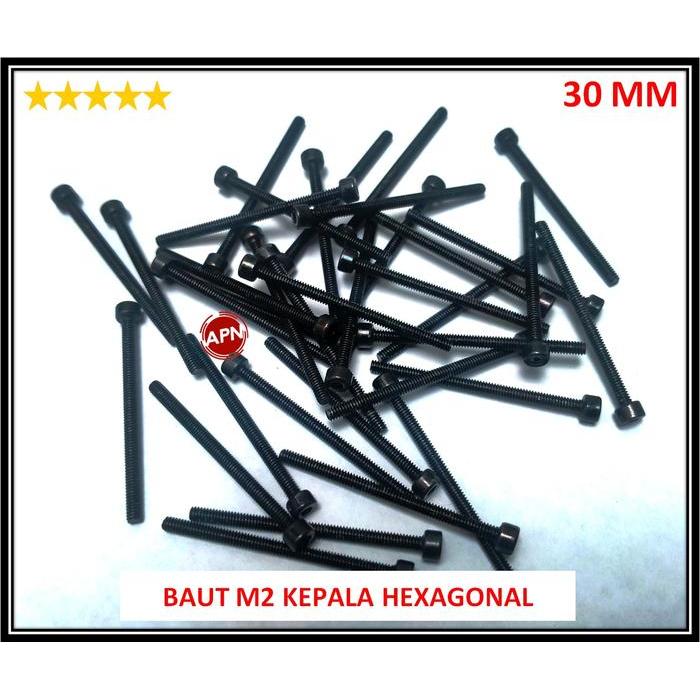 "New" 50PCS BAUT M2 30MM HEXAGONAL / BAUT HEX / PANJANG 30MM DIAMETER 2MM