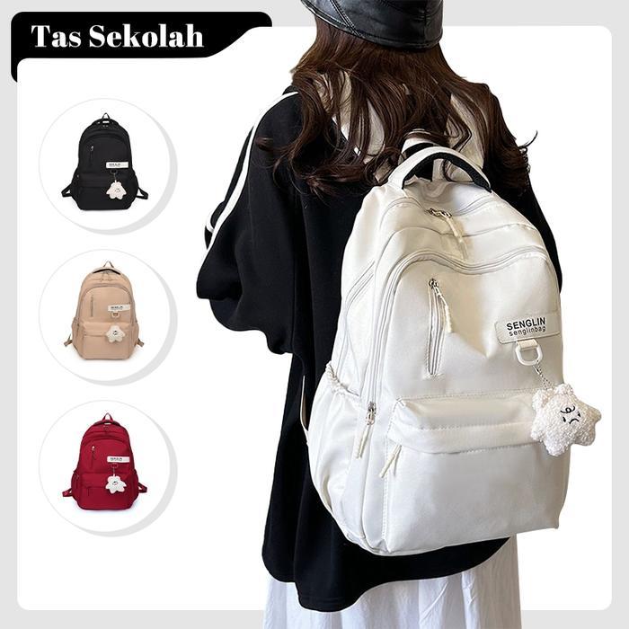 readyCODTas Sekolah Siswa Tas Ransel Sekolah Anak Perempuan SD SMP SMA Cowok Cewek Besar Tas sekolah