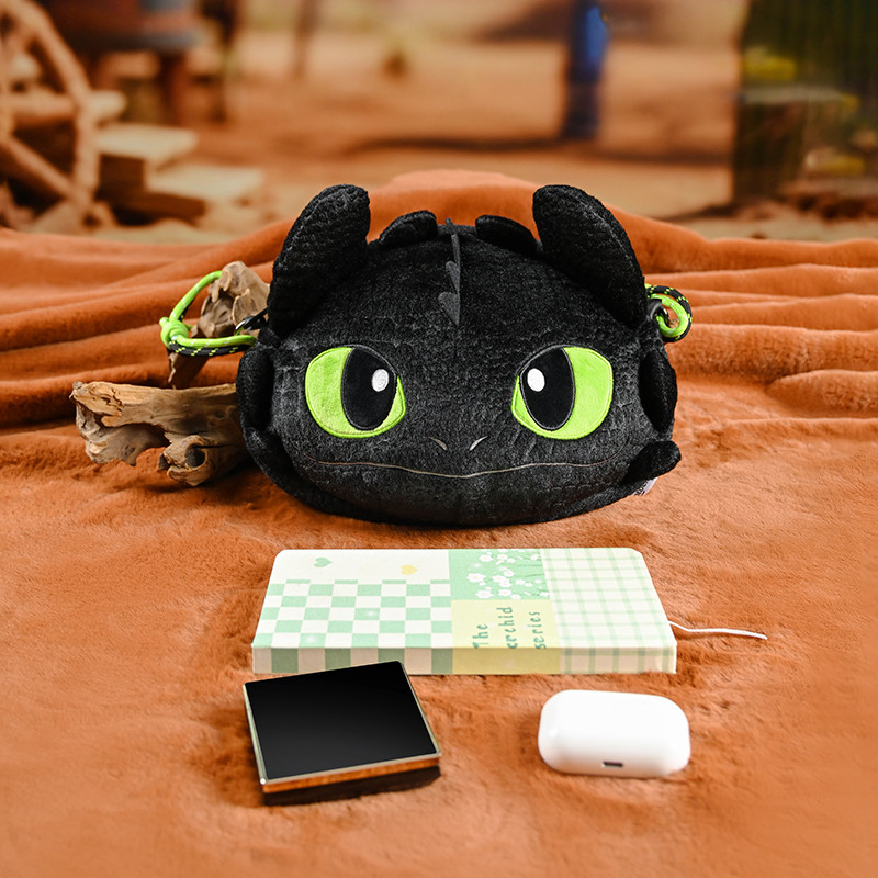 Genuine New Potdemiel Toothless Plush Toy Backpack Single Shoulder Slant Crossbag Cool Boy